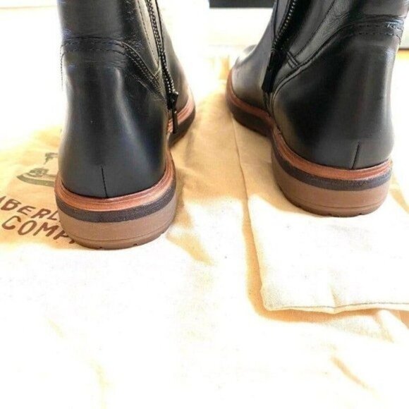 Timberland Leather Perfect Pairs Riley Flair Knee High Boots sz 8 Black Lug Sole - Picture 7 of 16